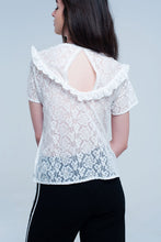 Load image into Gallery viewer, White Embroidered Top