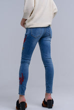 Load image into Gallery viewer, Skinny Embroidered Jeans