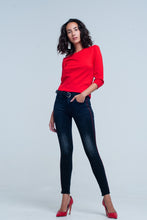 Load image into Gallery viewer, Black Skinny Leg Jeans With Side Stripe