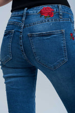 Load image into Gallery viewer, Skinny Jean Embroidered Detail