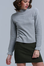 Load image into Gallery viewer, Sweater With Ruffle in Gray