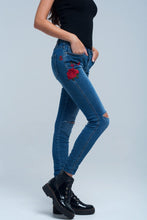 Load image into Gallery viewer, Skinny Jean Embroidered Detail