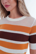 Load image into Gallery viewer, Mustard Striped Open Knit Sweater