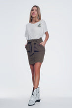 Load image into Gallery viewer, Mini Khaki Skirt With Front Buttons