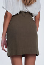 Load image into Gallery viewer, Mini Khaki Skirt With Front Buttons