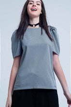 Load image into Gallery viewer, Black Pique Top With Short Sleeve