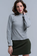 Load image into Gallery viewer, Sweater With Ruffle in Gray