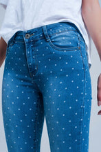 Load image into Gallery viewer, Skinny Jeans in Polka Dot Print