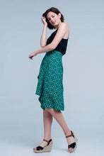 Load image into Gallery viewer, Green Skirt With Flower Print