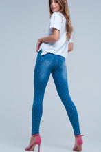 Load image into Gallery viewer, Skinny Jeans in Polka Dot Print