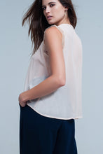 Load image into Gallery viewer, Beige Sleeveless Top With Lace Details