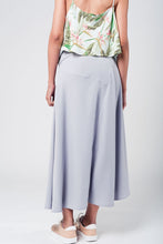 Load image into Gallery viewer, Grey Midi Skirt With Belt