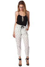 Load image into Gallery viewer, Cream Pants With Contrast Geo-Tribal Print