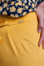 Load image into Gallery viewer, Mustard Slim Fit Pants With Satin Belt