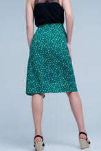 Load image into Gallery viewer, Green Skirt With Flower Print