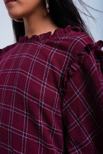 Load image into Gallery viewer, Bordeaux Checked Dress