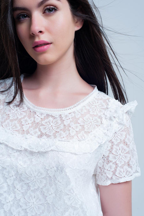 White Embroidered Top