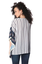 Load image into Gallery viewer, Navy Oversized Poncho Top in Tribe Print