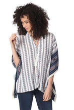 Load image into Gallery viewer, Navy Oversized Poncho Top in Tribe Print