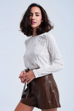 Load image into Gallery viewer, Cream Sweater With Printed Detail