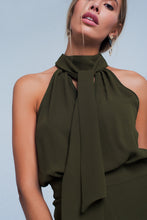 Load image into Gallery viewer, Khaki Jumpsuit With Back Bow