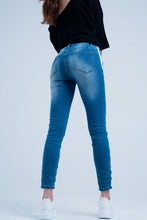 Load image into Gallery viewer, Skinny Jeans With White Side Stripe