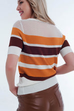 Load image into Gallery viewer, Mustard Striped Open Knit Sweater