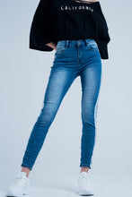 Load image into Gallery viewer, Skinny Jeans With White Side Stripe