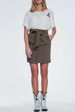 Load image into Gallery viewer, Mini Khaki Skirt With Front Buttons
