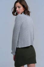 Load image into Gallery viewer, Sweater With Ruffle in Gray