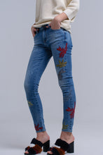 Load image into Gallery viewer, Skinny Embroidered Jeans