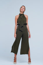 Load image into Gallery viewer, Khaki Jumpsuit With Back Bow