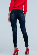 Load image into Gallery viewer, Black Skinny Leg Jeans With Side Stripe