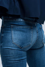 Load image into Gallery viewer, Blue Skinny Jean With Embroideries