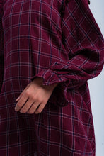 Load image into Gallery viewer, Bordeaux Checked Dress